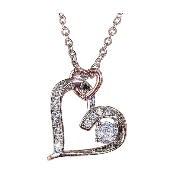 Women's Fashion Flash Zircon Geometric Drop Pendant Necklace - Shiny Inlaid Zircon Teardrop Jewelry