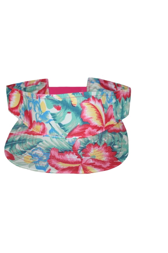 Women's Fashion Flatbill Snapback Visor (Hawaiian Flowers)