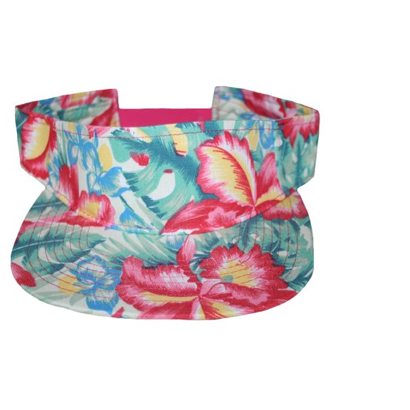Women's Fashion Flatbill Snapback Visor (Hawaiian Flowers)