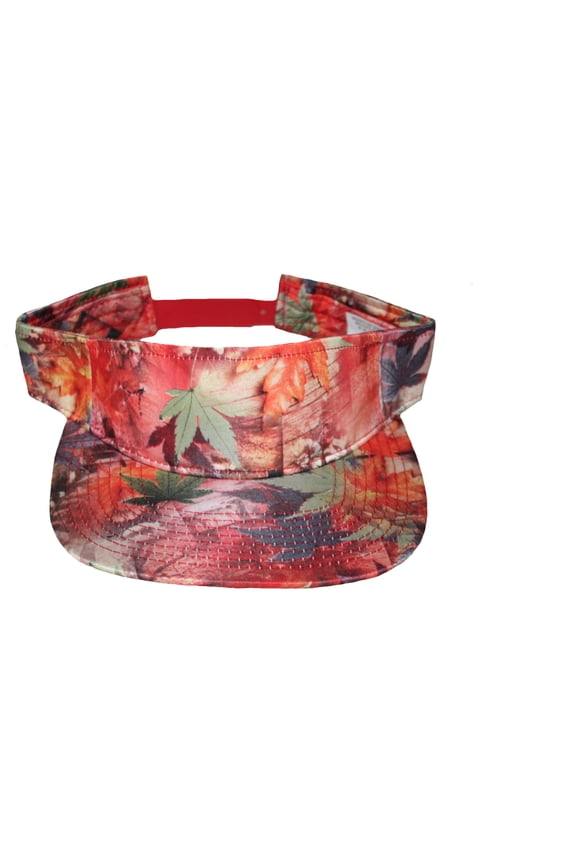 Women's Fashion Flatbill Snapback Visor (Leaves)