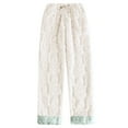thumbnail image 1 of Women's Fashion Fleece Lined Pajama Pants, Thickened Warm Sleepwear, Warm Long Pajama Bottoms for Gift Giving and Personal Use,White,M, 1 of 3