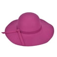 thumbnail image 1 of Women's Fashion Floppy Wide Brim Wool Bowler Hat Summer Beach Sun Protection Cap,Hot Pink,One Size,Dailypoc, 1 of 1