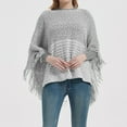 thumbnail image 1 of Women's Fashion Fringe Spring And Autumn Winter Batsleeve Sweater Pullover Striped Cape Sweater Shawl Top Scarf with Sleeves for Women plus Size Pocket Shawl for Women Evening Wraps Womens Wrap Shawl, 1 of 6