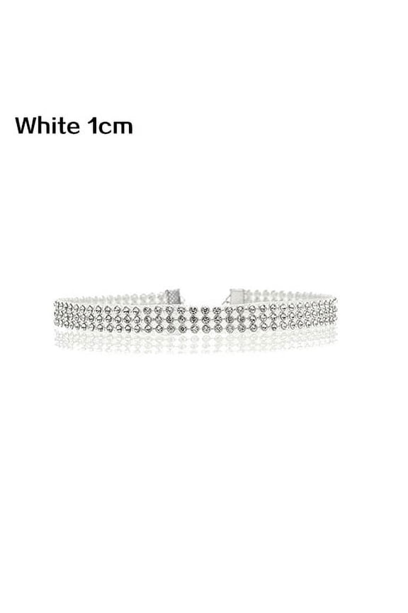 Women's Fashion Full Rhinestones Sparkling Choker Short Collar Necklace Jewelry