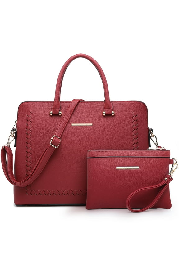 Women's Fashion Handbag Slim Shoulder Bag Tote Satchel Purse Top Handle Briefcase Work Bag for 14 in Laptop