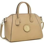 Women's Fashion Handbags Top Handle Tote Bags Vegan Leather Shoulder Purses, Beige