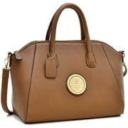 Women's Fashion Handbags Top Handle Tote Bags Vegan Leather Shoulder Purses, Coffee