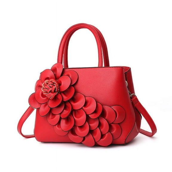 Women's Fashion Handbags Tote Bags Flower Design Shoulder Bag Top Handle Satchel Purse
