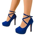 thumbnail image 1 of Women's Fashion High Heels Pointed Toe Chunky Heel Buckle Strap Dress Shoes For Ladies Comfortable Elegant Party, 1 of 11