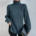 thumbnail image 1 of Women's Fashion High Neck Solid Color Pullover Knit Sweater With Split Hem And Sleeves Knit Pullover Sweater Women Guy Sweaters Big And Tall Sweatshirts for Men Architect Jean Co Hoodie Men, 1 of 5