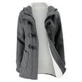 thumbnail image 1 of Women's Fashion Hooded Jacket Winter Warm Coat with Decorative Horn Buttons, 1 of 5