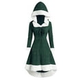 thumbnail image 1 of Women's Fashion Hooded Long Sleeve Patchwork Party Winter Casual Dress Elegant Comfortable Stylish Trendy Outfit, 1 of 2