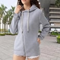 thumbnail image 1 of Women's Fashion Hoodie Solid Color Zipper Hooded Long Sleeved Top Women Hooded Pullover Sweatshirt Women Sweatshirt Dress Woman Sweatshirts Hoodies Women Zip up Hooded Sweatshirt Women Pullover Thin, 1 of 7