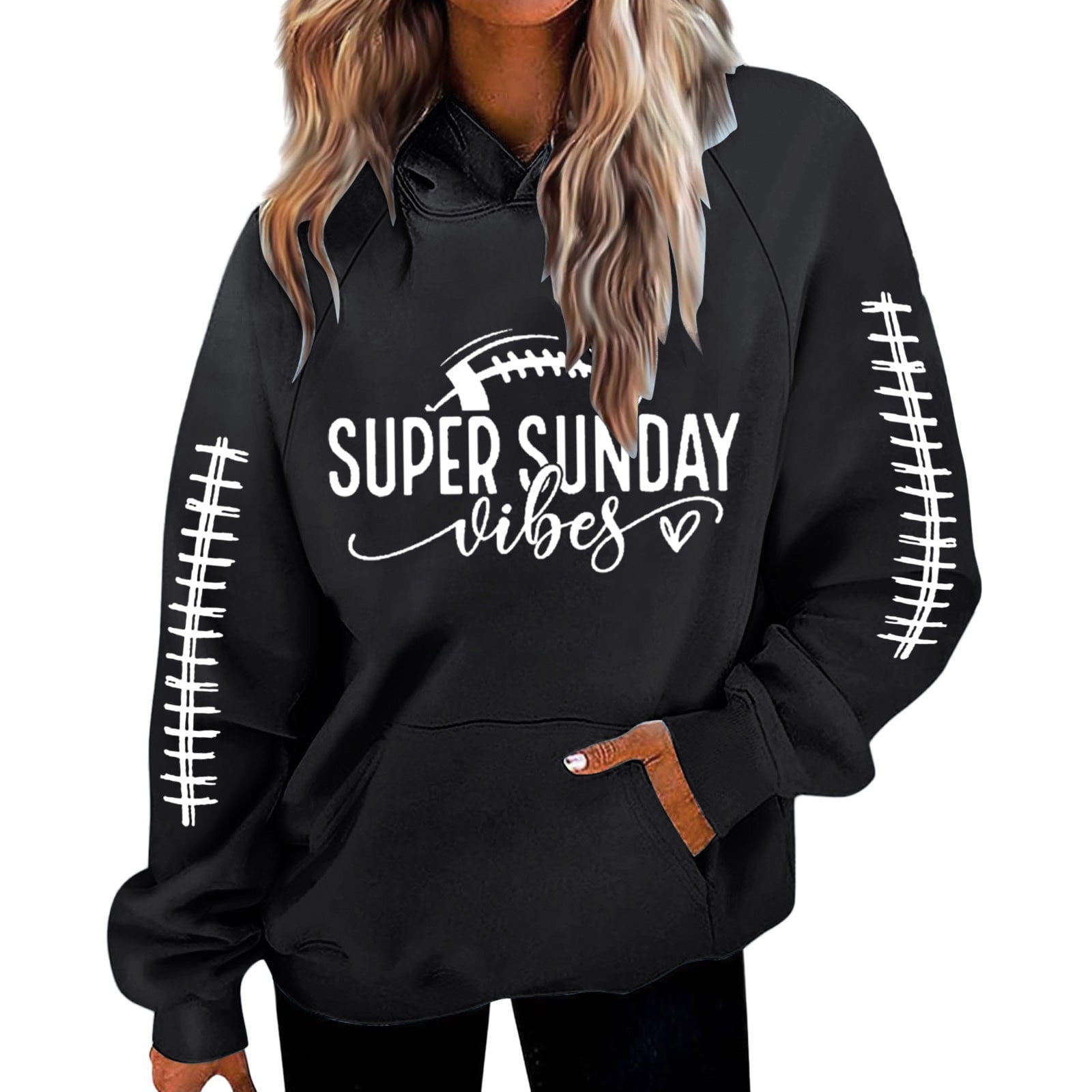 Women s Fashion Hoodies Sweatshirts Hooded Sweatshirt Women Women 2024 Top Solid Color Baseball Printed Shoulder Sleeve Sweatshirt Cool Hoodies Dark Gray XL Walmart