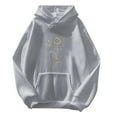 thumbnail image 1 of Women's Fashion Hoodies & Sweatshirts Long Hoodies Pullover Casual Print Grey M, 1 of 4