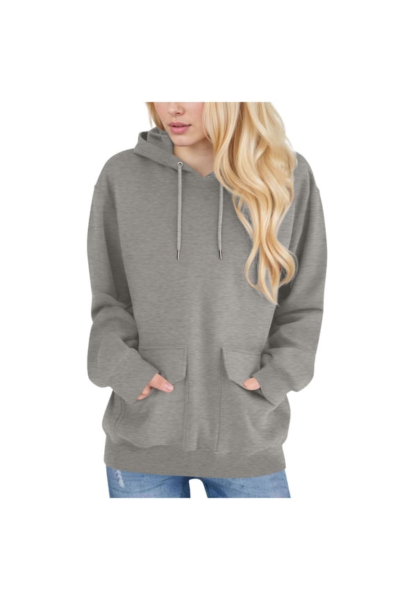 Women's Fashion Hoodies & Sweatshirts Long Sleeve Drop Shoulder Top Solid Color Pullover Sweaters Casual Loose Hoodies Senior 2025 Sweatshirt