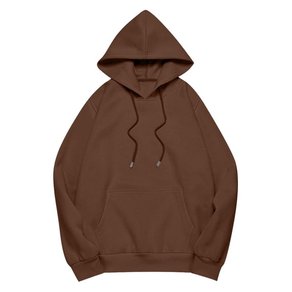 Women's Fashion Hoodies & Sweatshirts, Oversized Y2K Crewneck Pullover Tops, Loose Long Sleeve Winter Outfit Apparel, Trendy Relax Fit Warm Clothing Suitable For Travel,Coffee