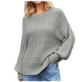 thumbnail image 1 of Women's Fashion Hoodies & Sweatshirts Zip Tops Clearance Fashion Casual Long Sleeve Round Neck Solid Sweatshirts, 1 of 8