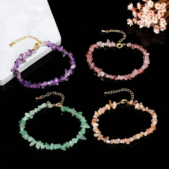 Women's Fashion Irregular Amethyst Sunstone Bracelet