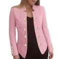 thumbnail image 1 of Husipze Women's Fashion Jackets Casual Solid Color Button Thin Coat Long Sleeve Turtleneck Cardigan Outwear Jacket Pink XXXL, 1 of 9