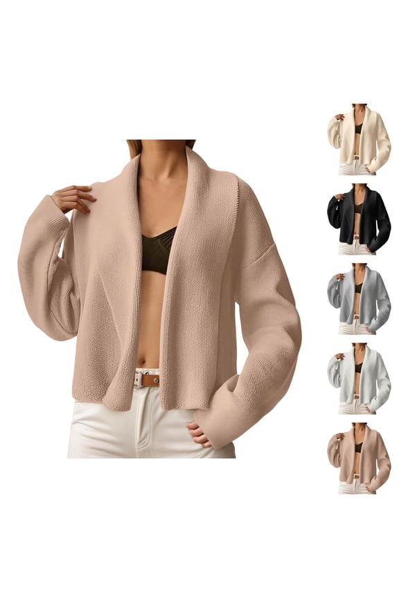 Black Women's Cardigan Oversized Fall Casual Open Front Cardigans Fashion Knit Wrap Scarf Collar V Neck Sweater Long Sleeve Outerwear Lightweight Comfortable Soft Cozy Winter