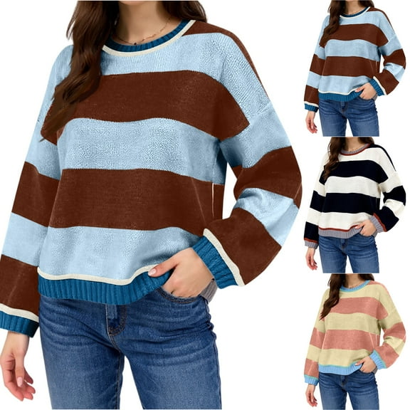 Women's Fashion Knitted Loose Lazy Style Pullover Sweater for Fall Winter Lazy Day Fashion,Yellow,L