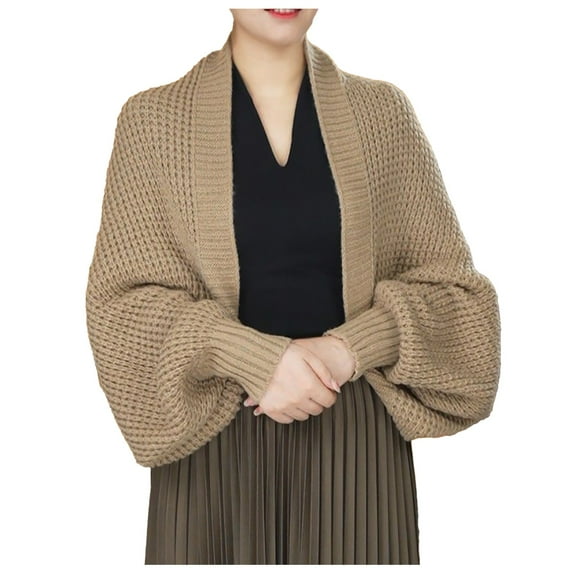 Women's Fashion Knitted Shawl Cardigan Long Sleeve Loose Fit Versatile Functional Scarf Wrap for Elegant Style
