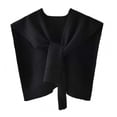 thumbnail image 1 of Women's Fashion Knitted Shawl Sweater Wraps for Women Travel Casual Scarf Cape Shoulder Tops Black Free Size, 1 of 4