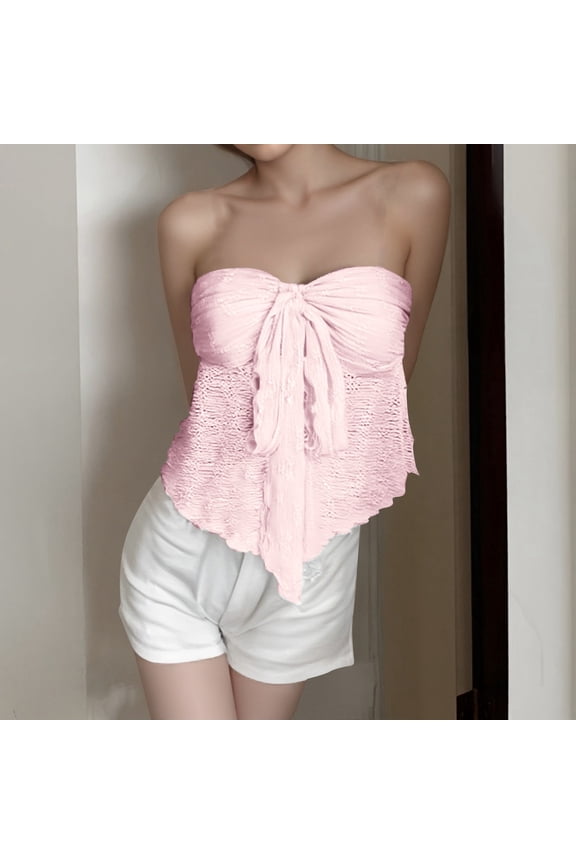 Women's Fashion Lace Strapless Off The Shoulder Mesh Patchwork Vest Tube Top Jumpsuit Strapless Bodysuit Striped Tube Top Pouch Bulk Sheer Blouse Corset Crop Top Bra Tube Top Tube Top Lamp Sheer Tube