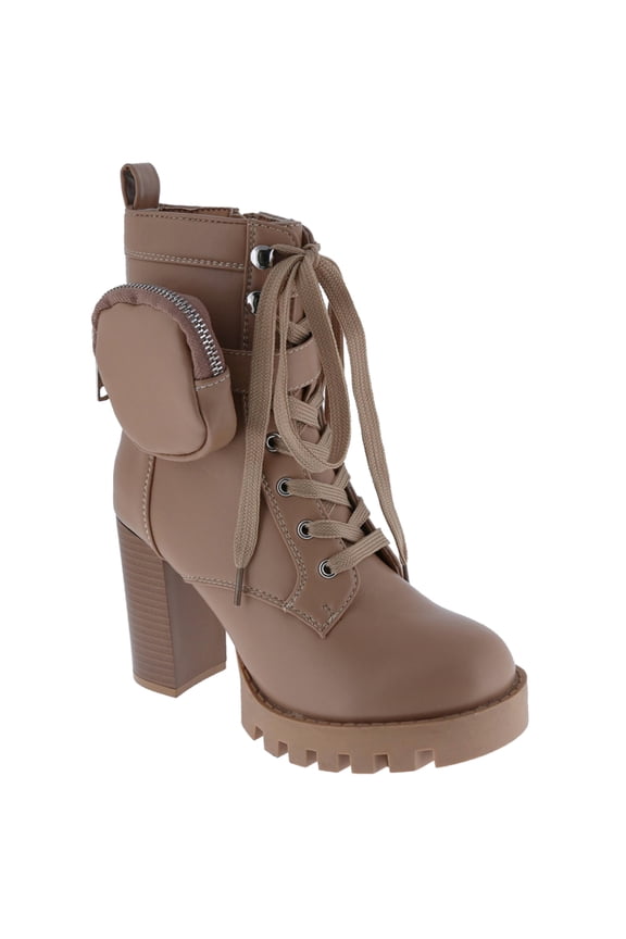 Women's Fashion Lace Up Combat Boots Chunky Block Heel Mid Calf Military Fall Winter Riding Ankle Booties