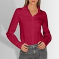 thumbnail image 1 of Women's Fashion Lapel Long Sleeve Linen Button Down Slim Fit Shirt 4 Womens Long Sleeve T Shirt Womens T Shirts Pack Pack of Long Sleeve T Shirt Women Colla Shirt Women Long Sleeve Thick V Neck Mom, 1 of 3