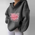 thumbnail image 1 of Women's Fashion Letter Pattern V Neck Hoodie Long Sleeve Casual Hoodie Loose Top Thin Womens Dress Jacket Casual Hoodie Dress Women Zipper Sweater Dress Women's Hoodie Sweatshirt with Snaps Casual, 1 of 6