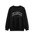 thumbnail image 1 of Women's Fashion Letter Print O Neck Long-Sleeve Hooded Sweatshirt Tops Pullover, 1 of 4