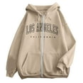 thumbnail image 1 of Women's Fashion Letter Printed Zipper Hoodie Long Sleeve Casual Sports Sweatshirt with Pocket and Drawstring for Comfort, 1 of 2
