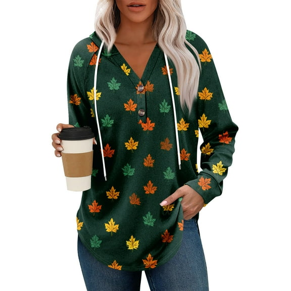 Women's Fashion Lightweight Long Sleeve Pullover With Pockets Preppy Graphic Hoodie with Christmas Print for Casual Wear