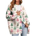 thumbnail image 1 of Women's Fashion Long Sleeve Christmas Print V-Neck Button Loose Cardigan Top, Knit Sweater for Casual Outfits and Comfort,Mint Green,XL, 1 of 7