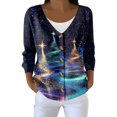 thumbnail image 1 of Women's Fashion Long Sleeve Christmas Snowman Snowflake Print Jacket Cardigan for Holiday Party and Casual Daily Wear,Green,L, 1 of 7