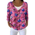 thumbnail image 1 of Women's Fashion Long Sleeve Christmas Snowman Snowflake Print Jacket Cardigan for Holiday Party and Casual Daily Wear,Hot Pink,XL, 1 of 6