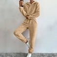 thumbnail image 1 of Women's Fashion Long Sleeve Hooded Pullover Pure Color Pants Casual Suit Snow Thermals for Women Snowmobile Suit for Women Pant Coat Girls Jumpsuit Women Overall Pants Suits for Women Pants Womens, 1 of 4