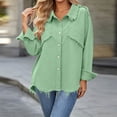 thumbnail image 1 of Women's Fashion Long Sleeve Hooded Solid Color Tassel Lapel Button Denim Jackets Top Casual Outerwear Coat For Women Street Style, 1 of 7