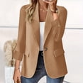 thumbnail image 1 of Women's Fashion Long Sleeve Solid Cardigan Blazer Jacket Khaki M, 1 of 5