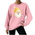 thumbnail image 1 of Women's Fashion Loose Casual Christmas Printed Round Neck Long Sleeve Hoodless Sweatshirt, 1 of 6