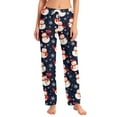 thumbnail image 1 of Women's Fashion Loose Casual Christmas Snowman Print Pants with Drawstring Elastic Waist, Comfortable Sleepwear and Loungewear Trousers for Home,Light Blue,S, 1 of 7