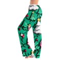 thumbnail image 1 of Women's Fashion Loose Christmas Print Casual Pants with Drawstring Elastic Waist, Comfortable Sleepwear and Loungewear Trousers for Home,Fluorescent Green,3XL, 1 of 6