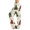 thumbnail image 1 of Women's Fashion Loose Christmas Print Casual Pants with Drawstring Elastic Waist, Comfortable Sleepwear and Loungewear Trousers for Home,Khaki,L, 1 of 6