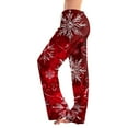 thumbnail image 1 of Women's Fashion Loose Christmas Print Casual Pants with Drawstring Elastic Waist, Comfortable Sleepwear and Loungewear Trousers for Home,Wine,L, 1 of 6