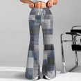 thumbnail image 1 of Women's Fashion Loose Drawstring Waist Floral Print Casual Sports Flared Pants, Elastic Joggers Sweatpants, Stylish Yoga Pants for Women,Gray,M, 1 of 8