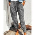 thumbnail image 1 of Women's Fashion Loose Leopard Printed Casual Lace-up Mid-Rise Pants, 1 of 1