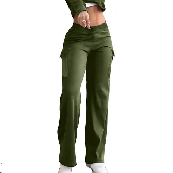 Women's Fashion Loose Work Pants with Pockets for Practical and Stylish Daily Wear,Navy,M