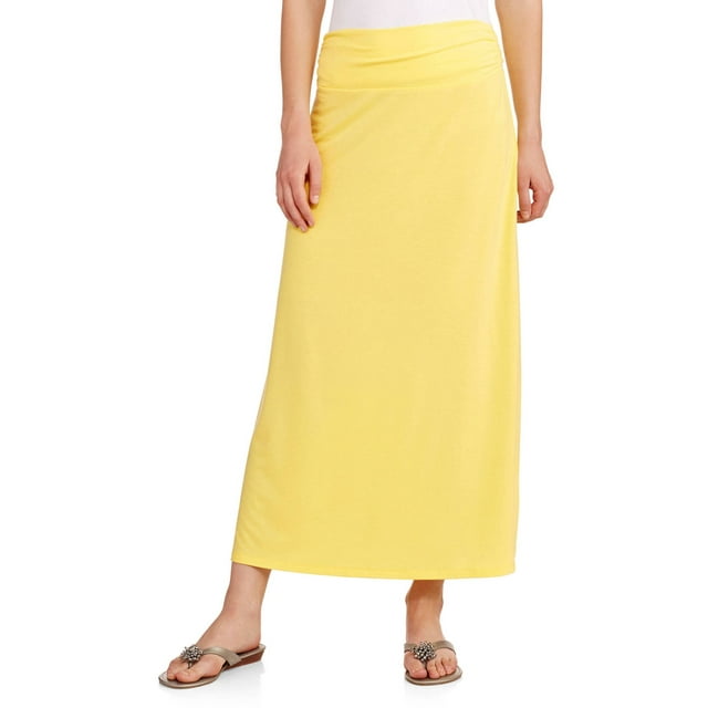 Women's Fashion Maxi Skirt with Shirred Waistband